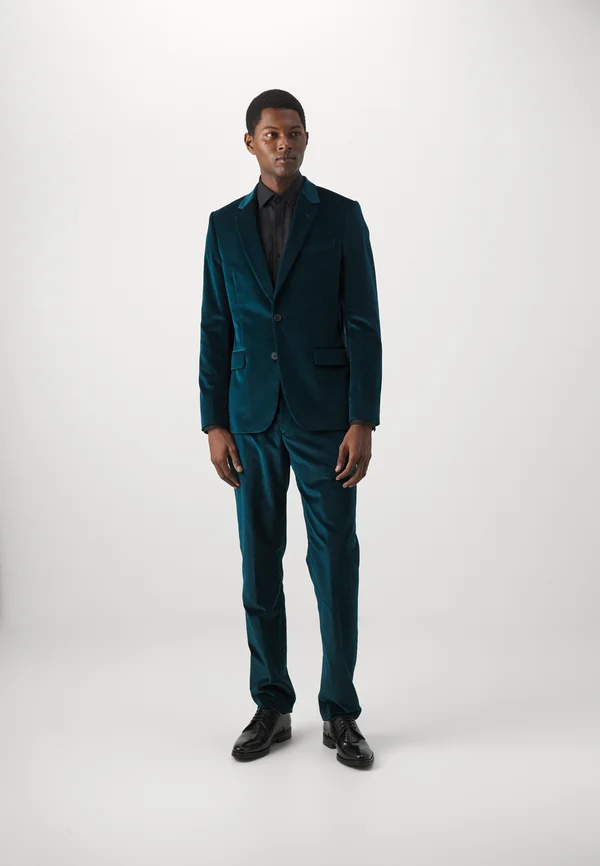 TAILORED FIT BUTTON SUIT - Anzug - dark green
