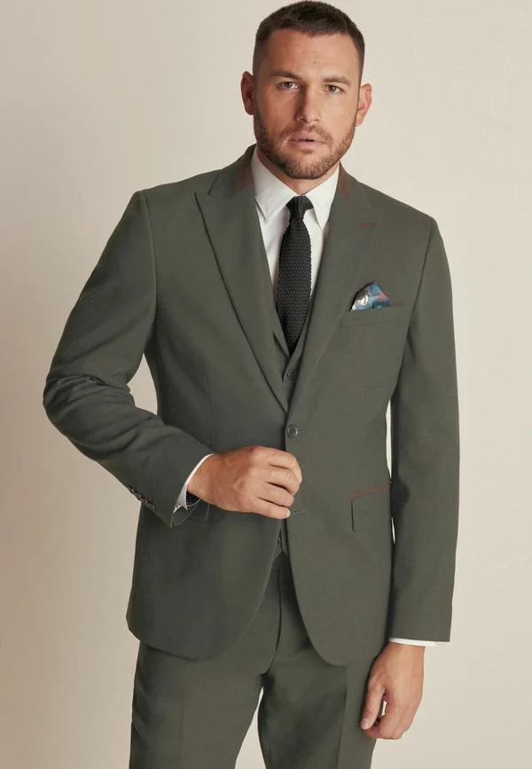 TAILORED FIT HERRINGBONE - Anzugsakko - green