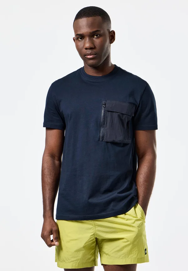 TAKAJI PARACHUTE POCKET  - T-Shirt basic - navy