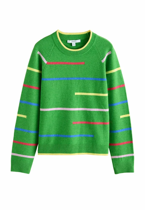 TALL FIT - SUPER SOFT CREW NECK LONG SLEEVE - Strickpullover - green multi stripe