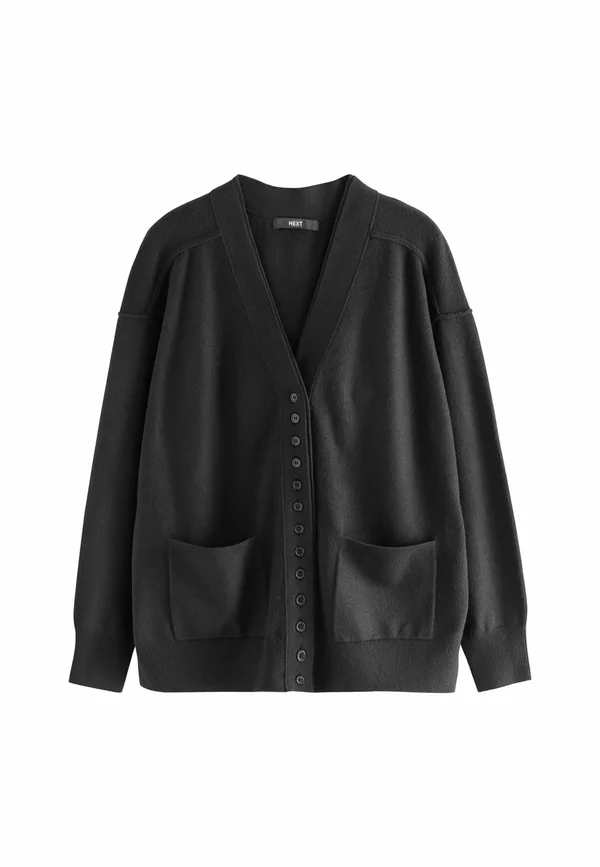 TALL FIT V-NECK WITH POCKETS - Strickjacke - black