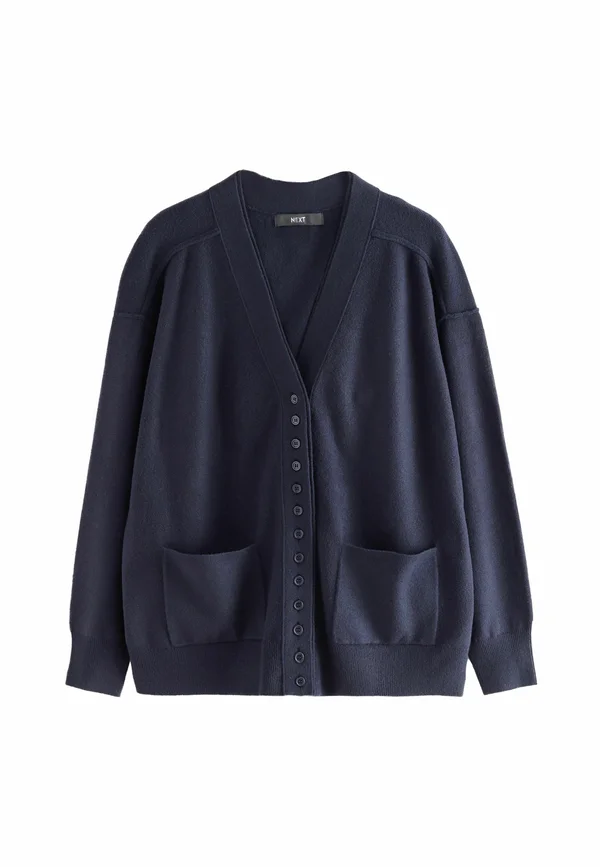 TALL FIT V-NECK WITH POCKETS - Strickjacke - navy blue