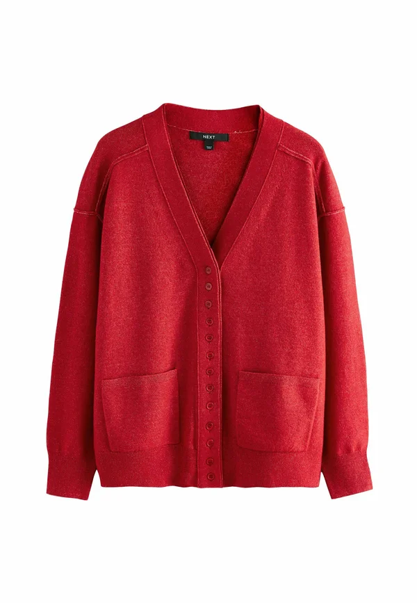 TALL FIT V-NECK WITH POCKETS - Strickjacke - red