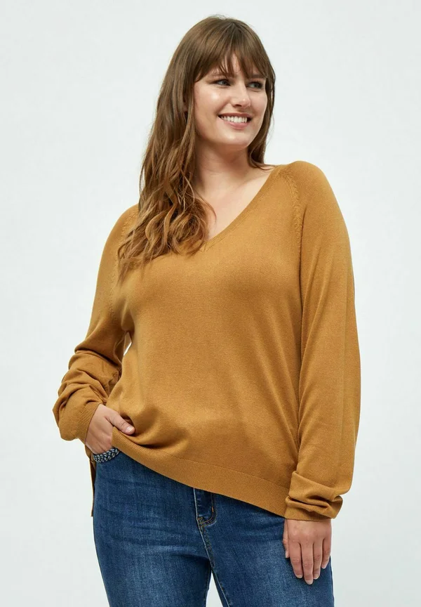 TANA CURVE - Strickpullover - nut brown