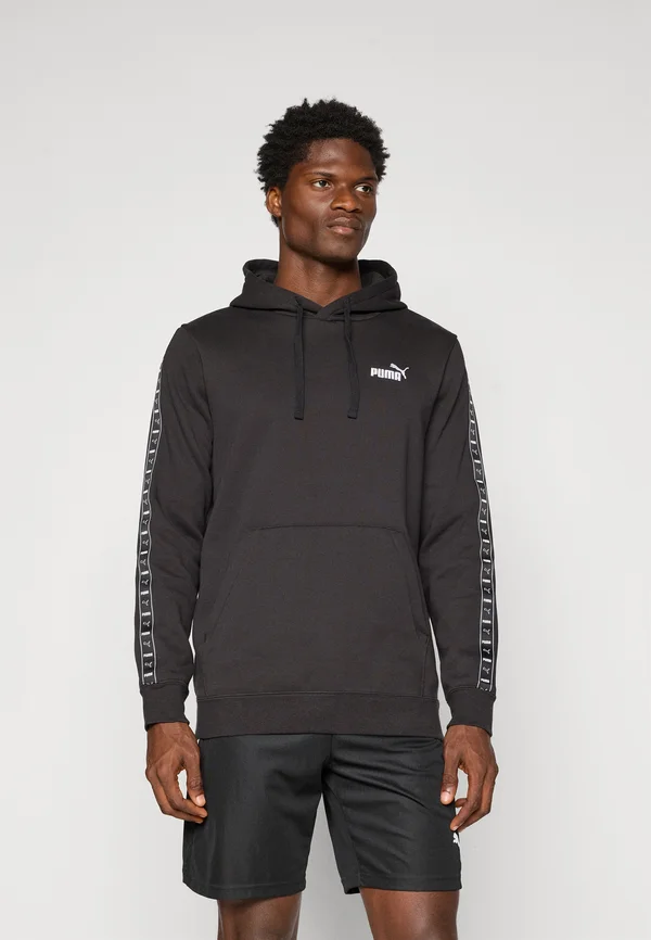 TAPE HOODIE - Kapuzenpullover - black