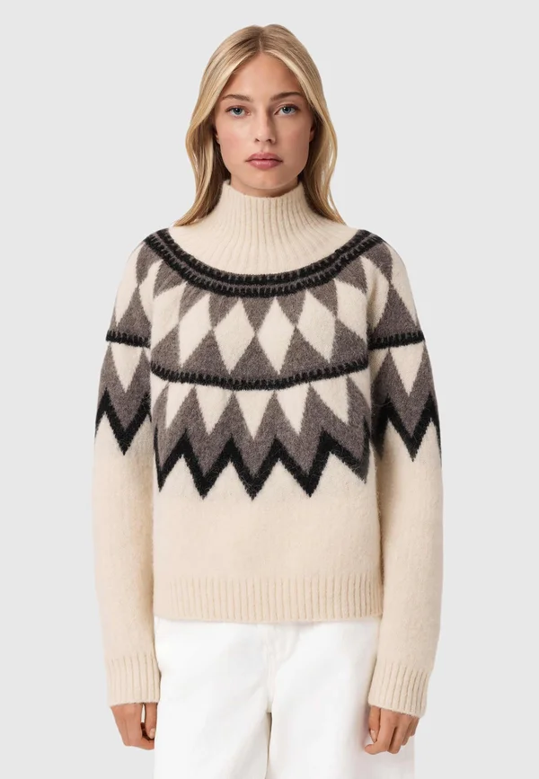 TARA - Strickpullover - chalk white/grey
