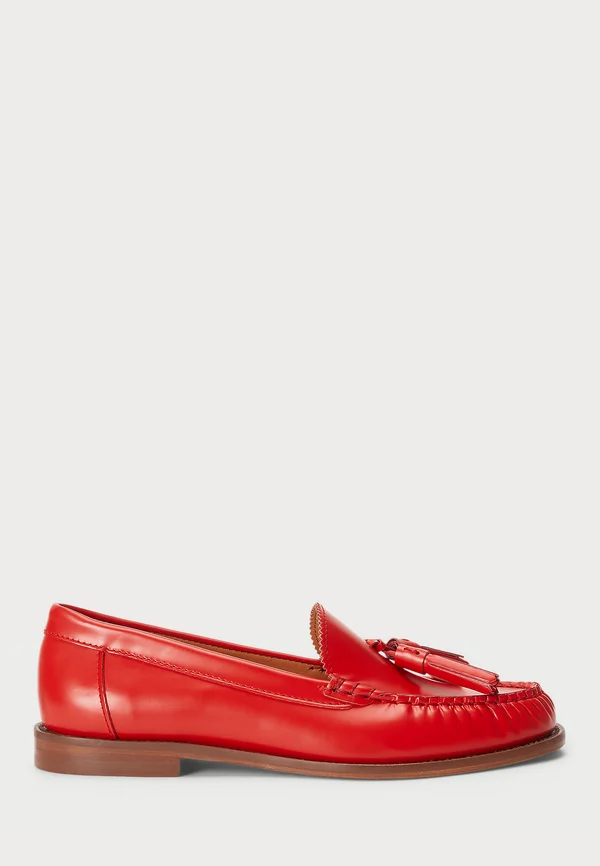 TASSELED LEATHER LOAFER - Slipper - red