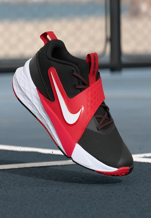 TEAM HUSTLE UNISEX - Basketballschuh - black/white/university red