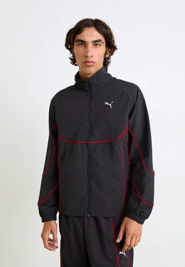 TECH - Sweatjacke - black/red