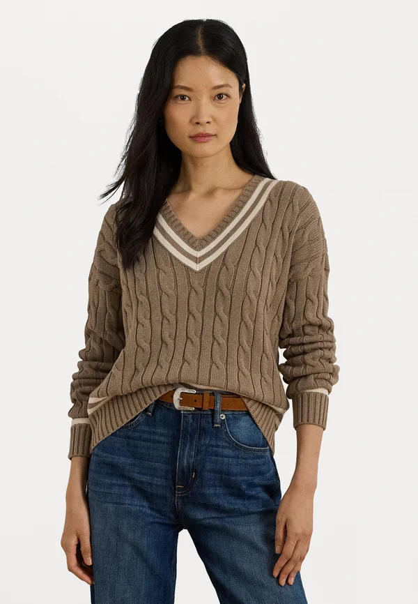 TEDURPH-LONG SLEEVE-PULLOVER - Strickpullover - adirondack heather/cream