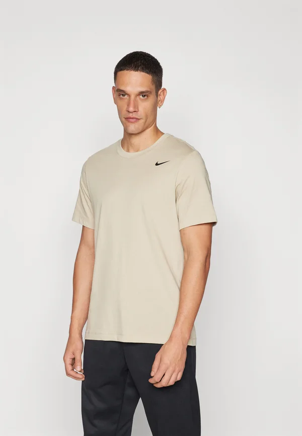 TEE CREW SOLID - Sport T-Shirt - desert khaki/black