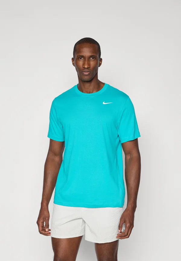 TEE CREW SOLID - Sport T-Shirt - dusty cactus/white