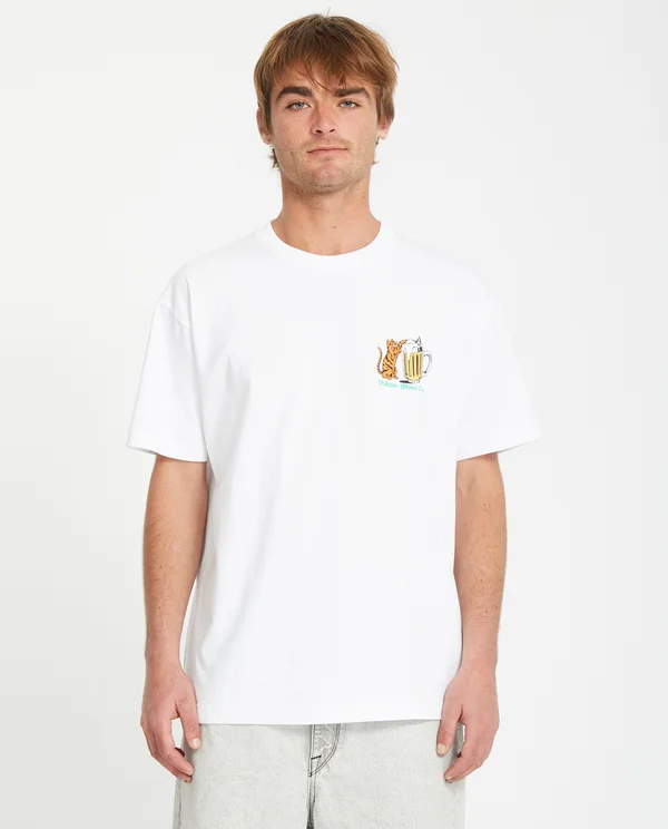 TEE CURIOUS CAT - T-Shirt print - white