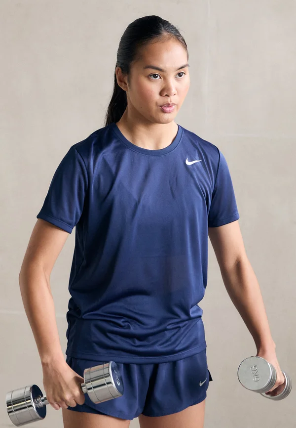 TEE - Sport T-Shirt - midnight navy/white