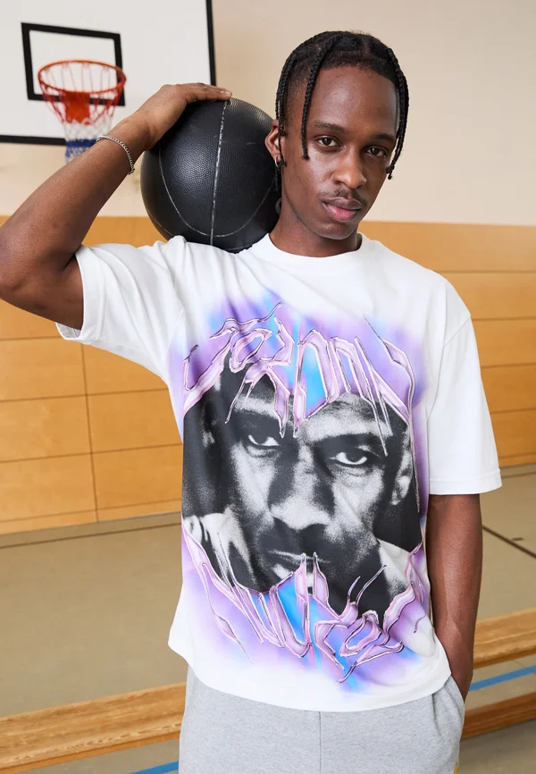 TEE - Sport T-Shirt - white/black