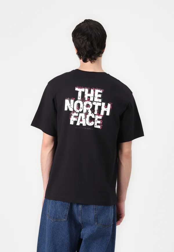 TEE STONE LOGO - T-Shirt print - black/white/cyber berry