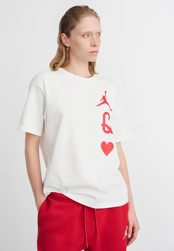 TEE - T-Shirt print - white/gym red