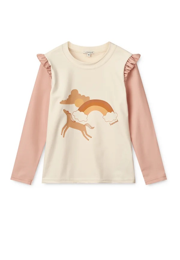 TENLEY PLACEMENT SWIM TEE UNISEX - Surfshirt - pale tuscany/ecru