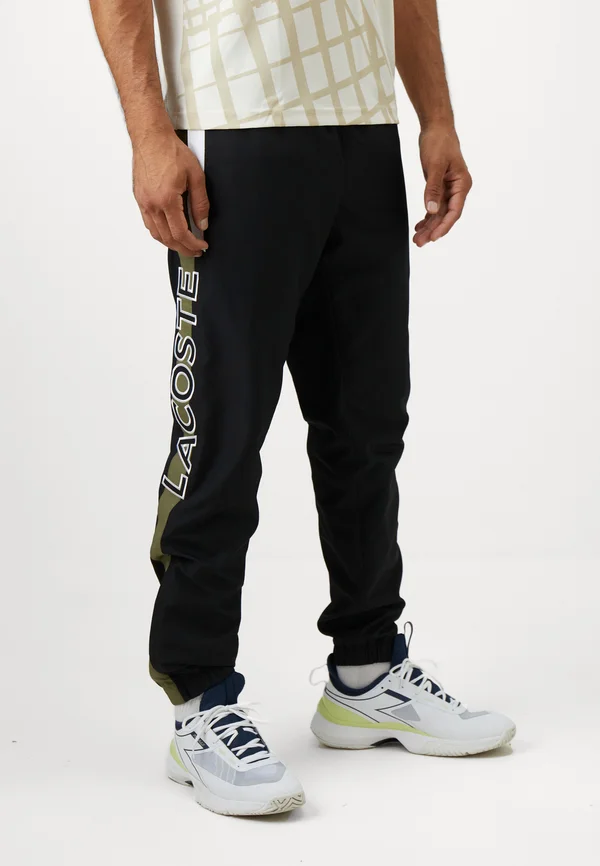TENNIS PANT BLOCK - Jogginghose - black/olive/white