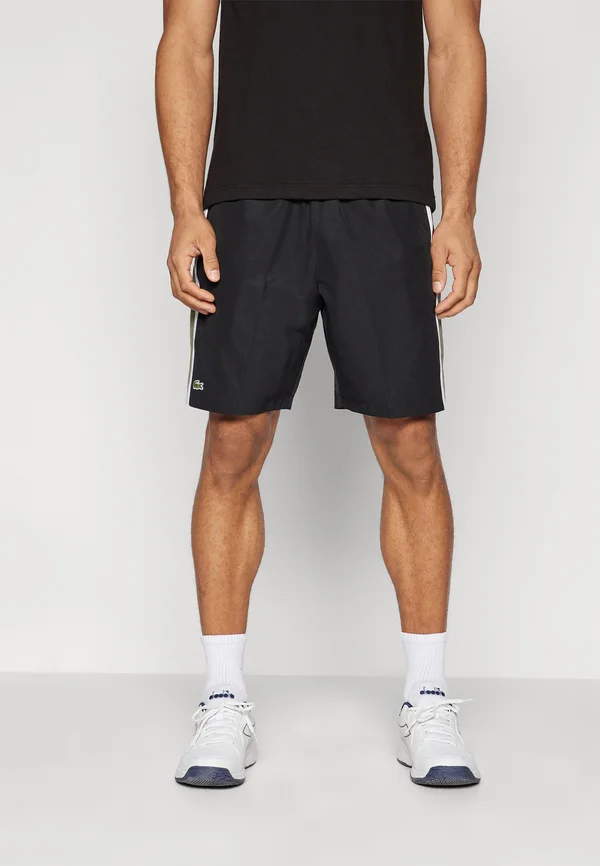 TENNIS SHORT BLOCK - Kurze Sporthose - black/khaki/white