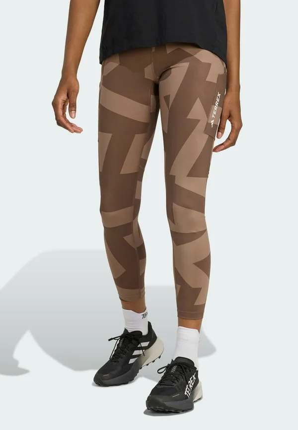 TERREX MULTI PRINTED - Tights - trace brown   earth strata