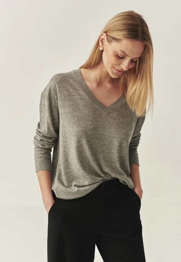 TESS  - Strickpullover - gray melange