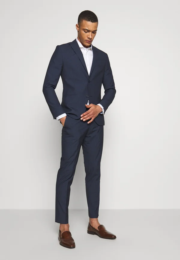TEXTURE SLIM FIT - Anzug - blue