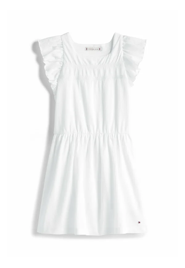 TEXTURED FIT  - Strickkleid - white