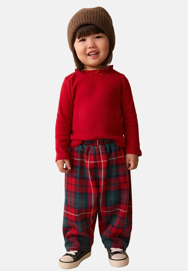 TEXTURED PODGY - Stoffhose - red/green check