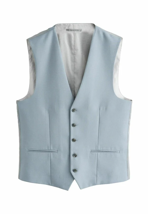 TEXTURED REGULAR FIT - Anzugweste - light blue