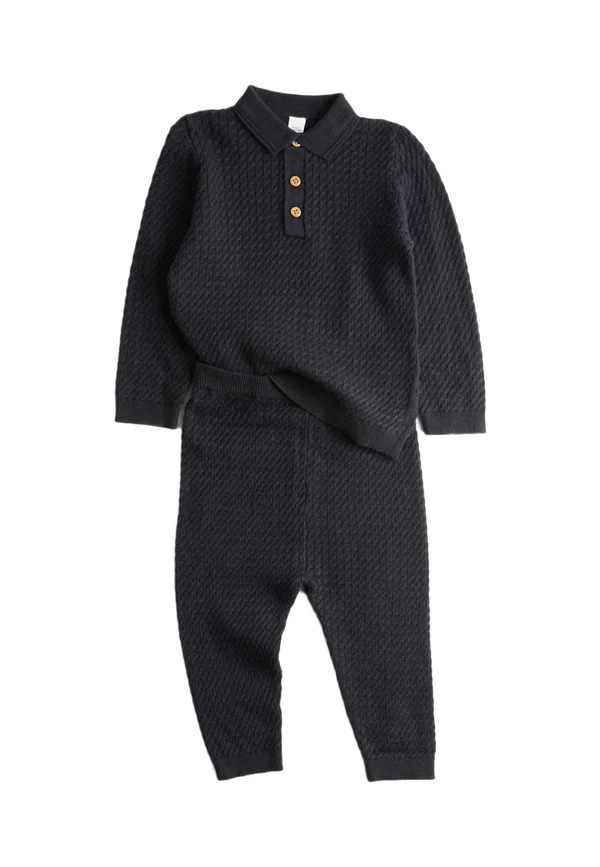 TEXTURED SET - Strickpullover - navy