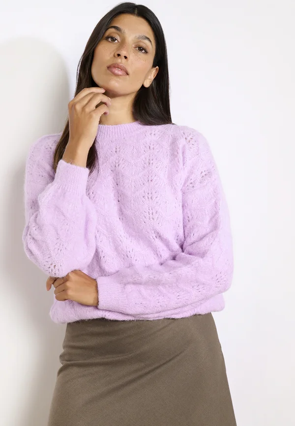 TEXTURED SOFT - Strickpullover - lilac bright