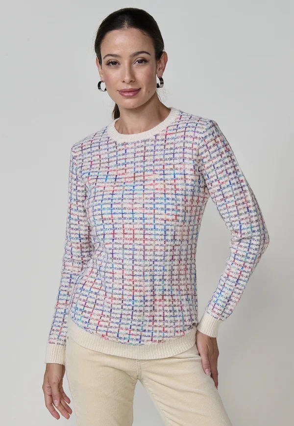 TEXTURED - Strickpullover - crudo   off-white