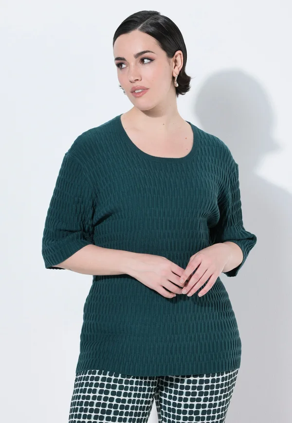TEXTURED - Strickpullover - fir green