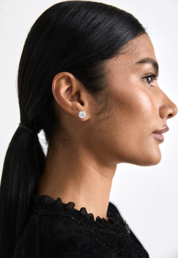 THAT SPARKLE ROUND EARRINGS - Ohrringe - silver-coloured