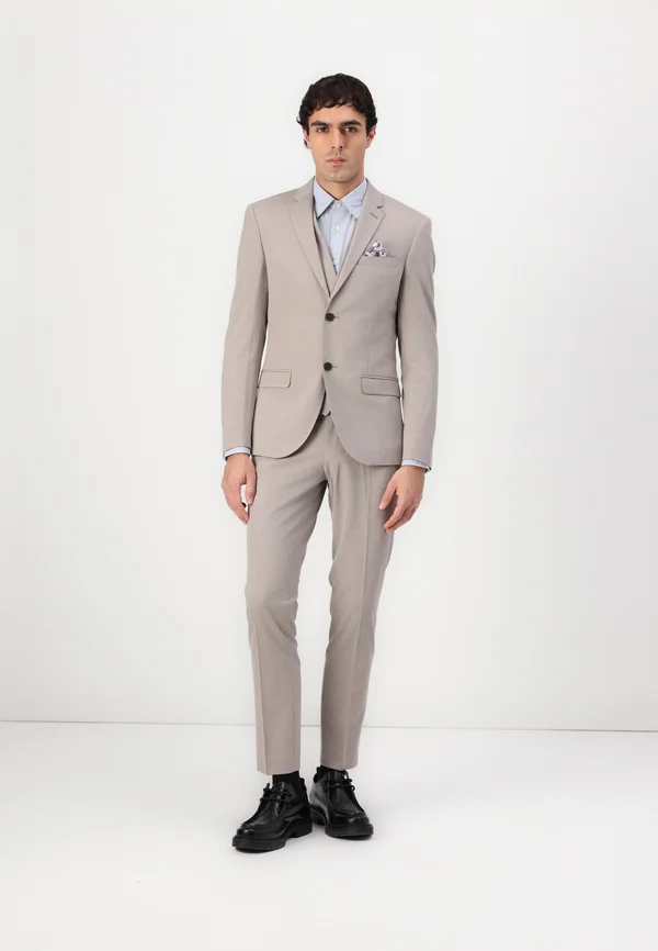 THE FASHION NOTCH SLIM SUIT - Anzug - taupe