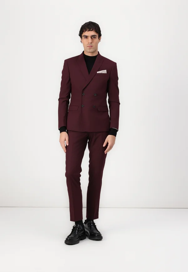 THE FASHION PEAK SUIT SLIM - Anzug - merlot