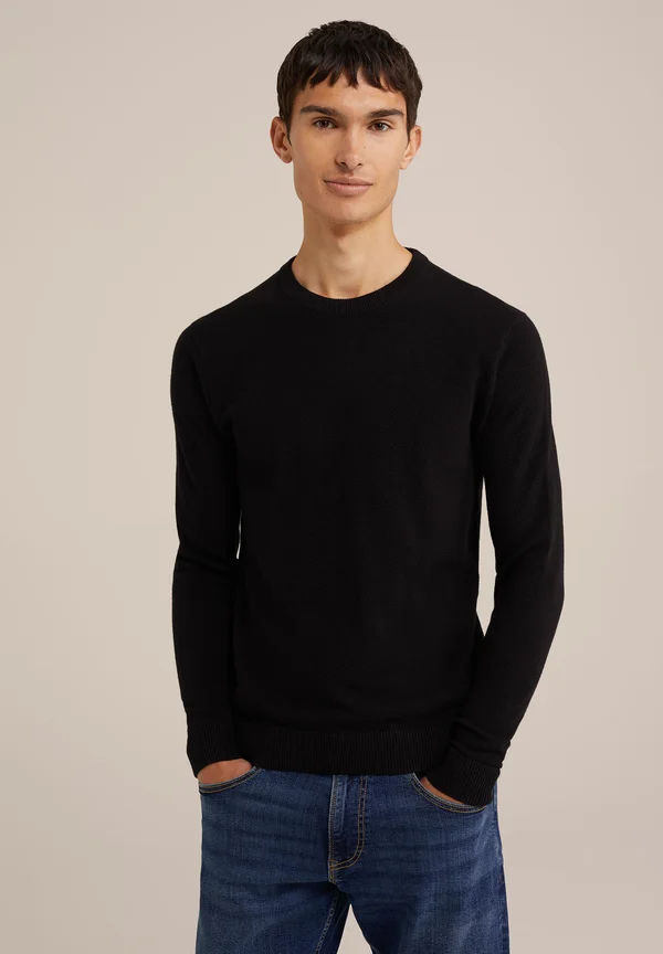 THE PIQUE - Strickpullover - black