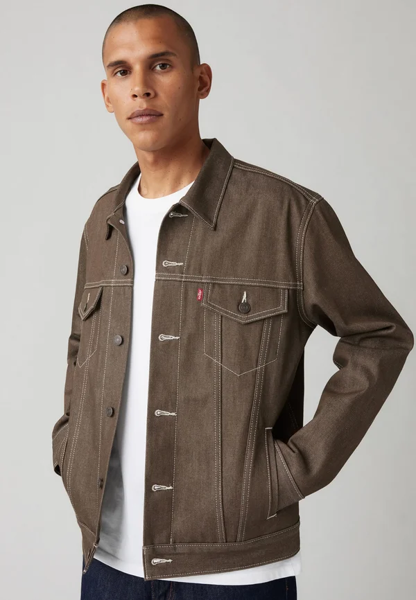 THE TRUCKER JACKET - Jeansjacke - dark brown rigid trucker