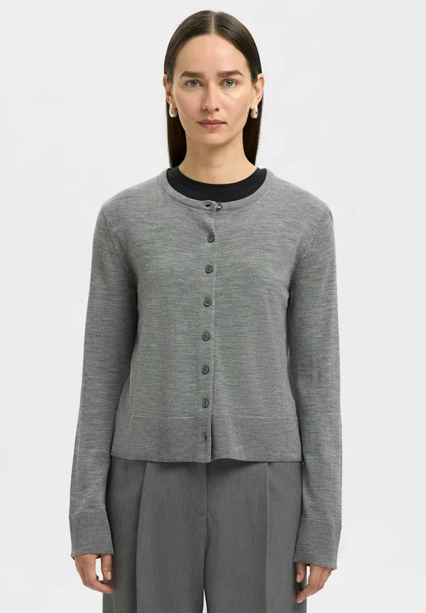 THEA NOOS - Strickjacke - medium grey melange