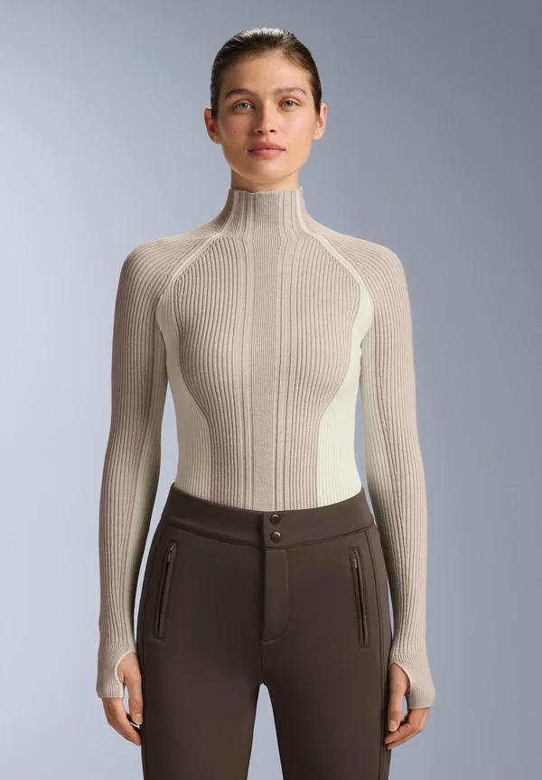 THERMAL BASE LAYER WITH CONTRAST  - Strickpullover - sand