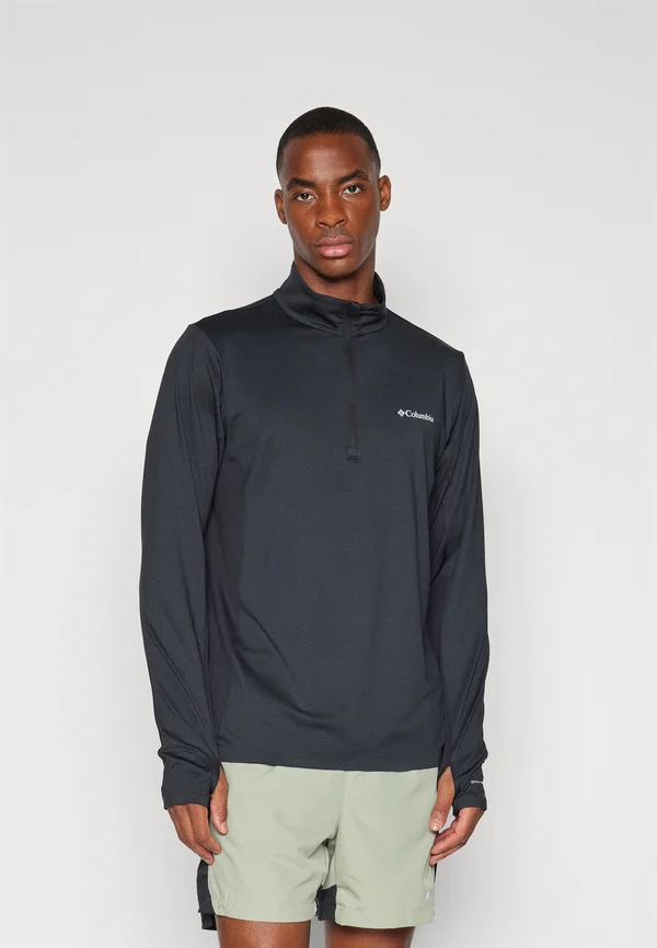 THREE PITCH™ HALF ZIP - Langarmshirt - black