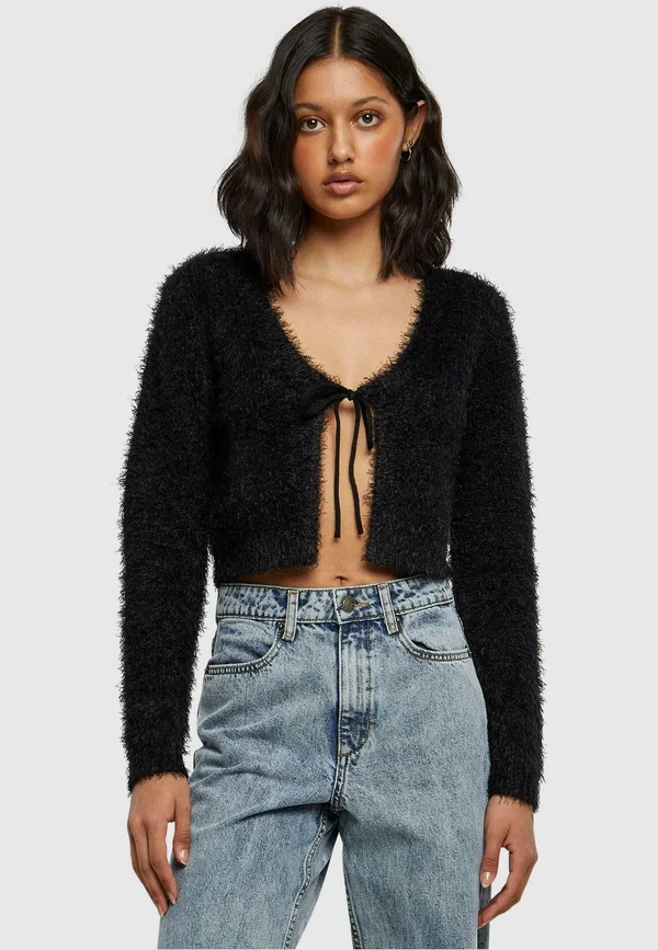 TIED CROPPED  - Strickjacke - black