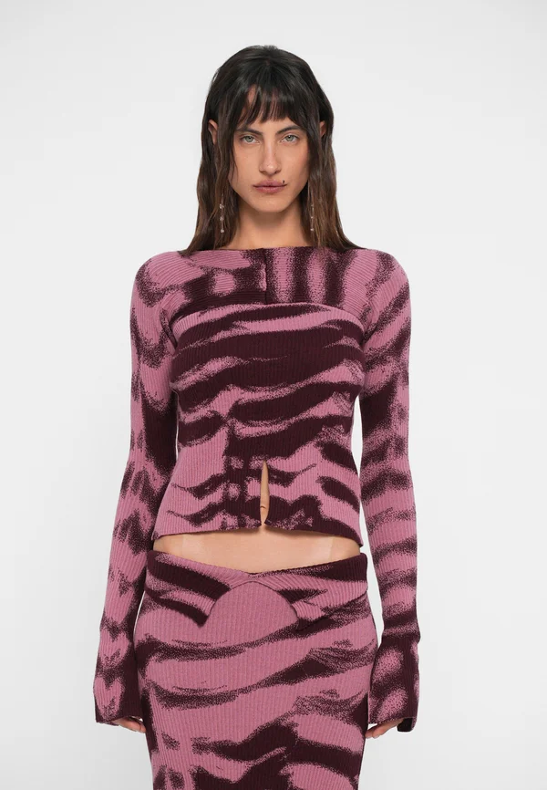 TIGERS EYE LONG SLEEVE - Strickpullover - pink/bordeaux