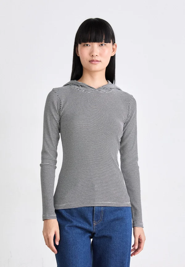 TILLA HOOD - Strickpullover - black/vanilla ice