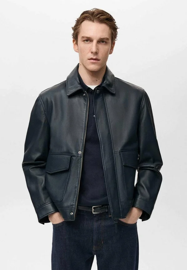 TIM - Lederjacke - bleu nuit