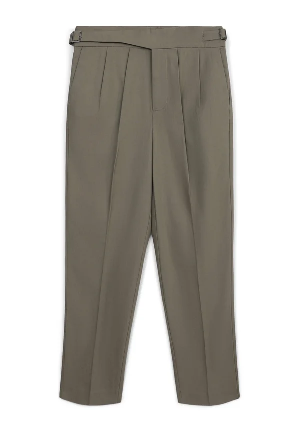 TINTA UNITA CON FIBBIA - Stoffhose - verde militare chiaro