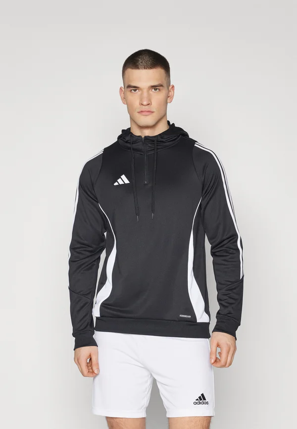 TIRO24 HOOD - Kapuzenpullover - black/white