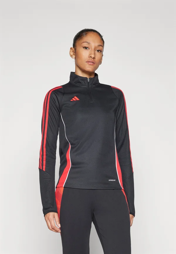 TIRO24 TRAINING TOP WOMEN - Langarmshirt - black/pure ruby