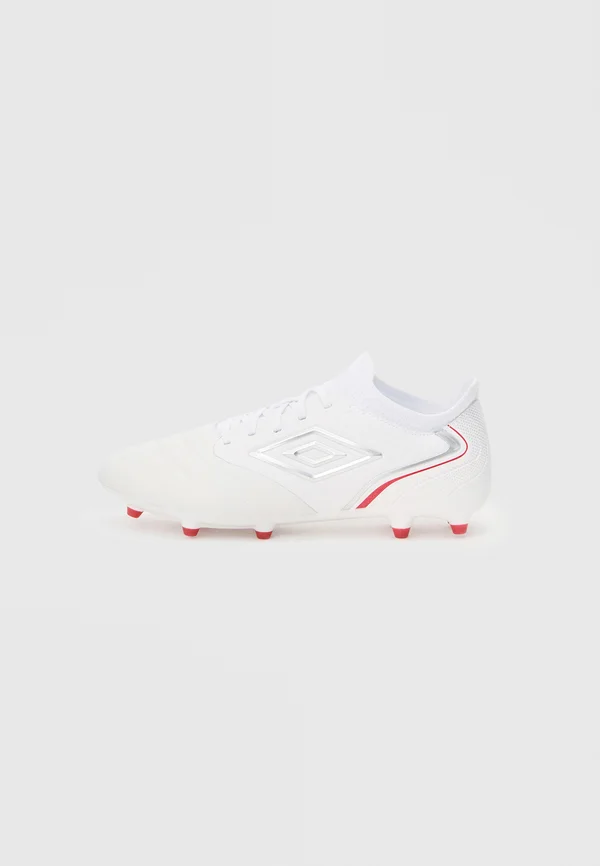 TOCCO PREMIER - Fußballschuhe für festen Untergrund - white / silver / equestrian red